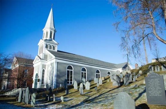 Concord MA Old Hill Burying Ground on Monument Square in Concord