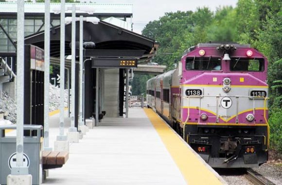 Littleton MA MBTA Train At Littleton Station