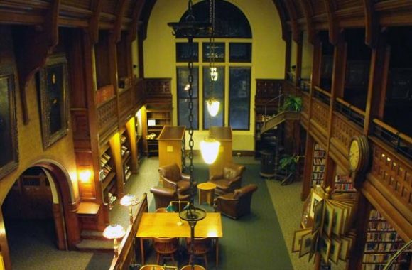 Methuen MA Nevins Memorial Library Inside View at Night